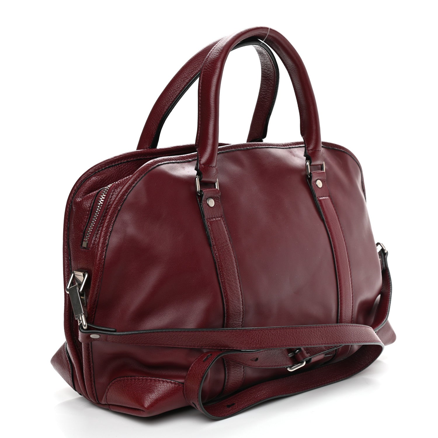 Proenza Schouler Calfskin Top Handle Satchel Bag Burgundy 3 of 10