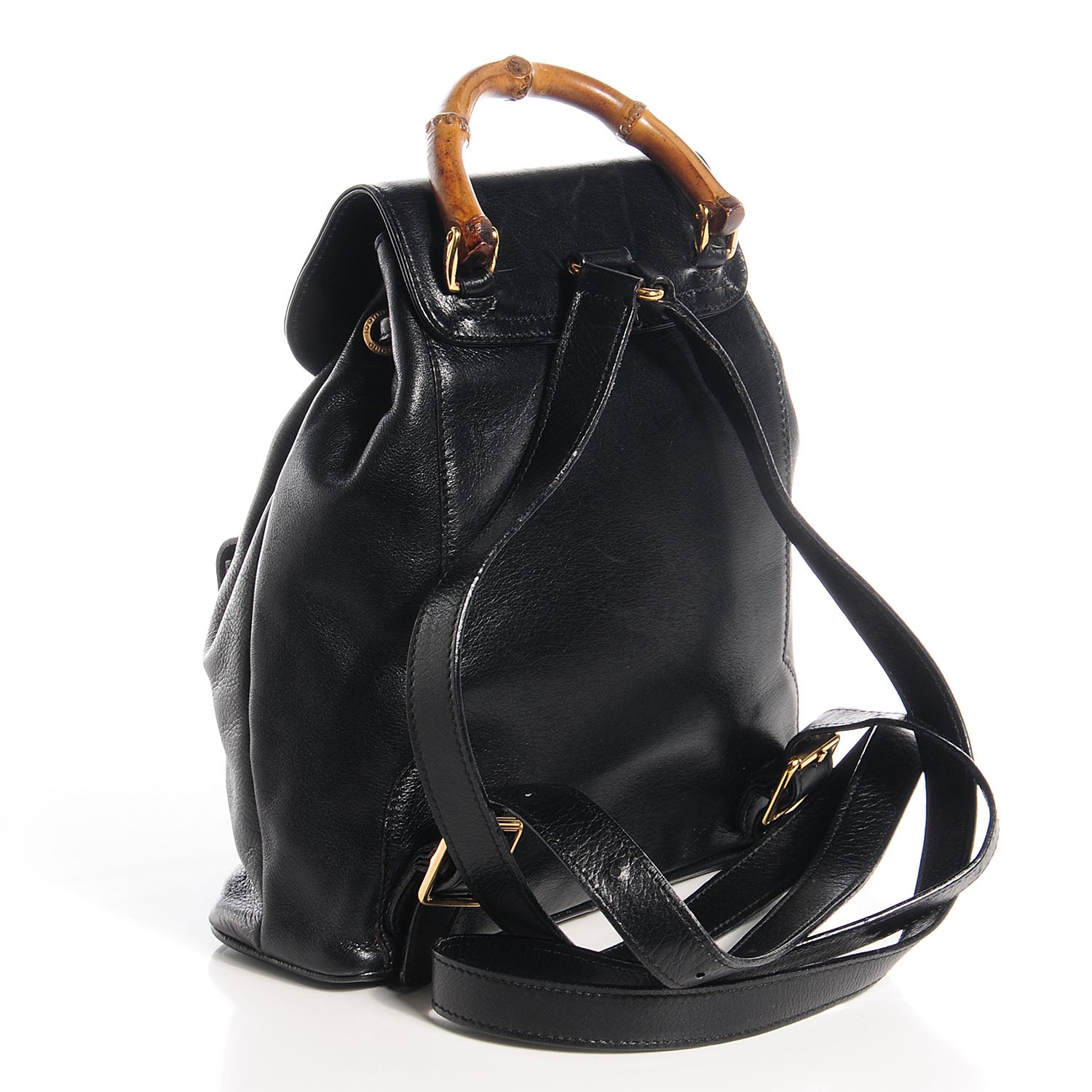 Gucci Leather Bamboo Backpack Black 3 of 8
