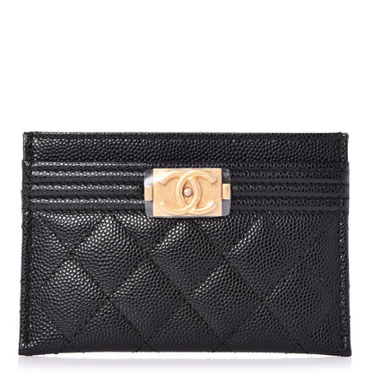 Chanel Caviar Quilted Boy Card Holder Black 1 of 9