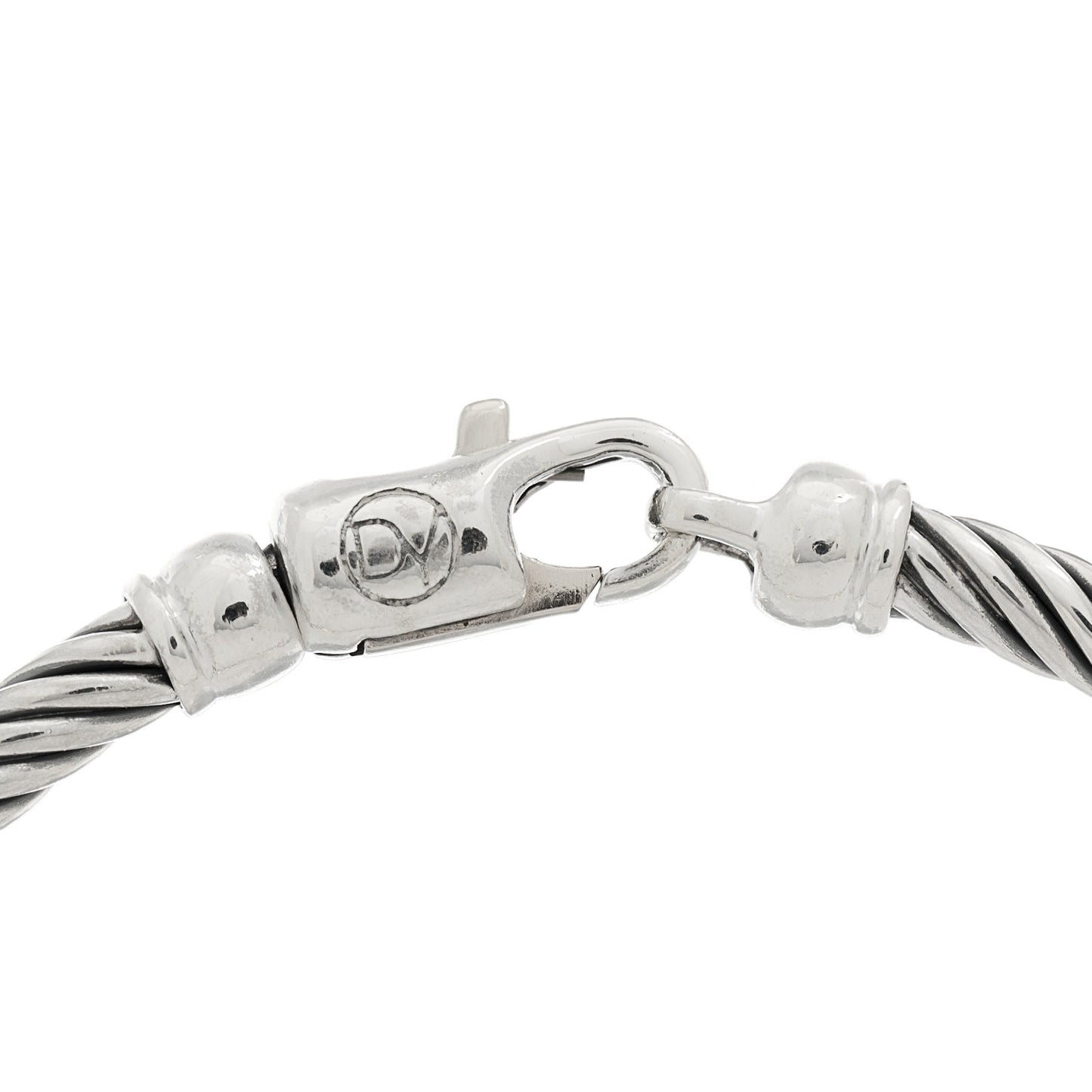 Sterling Silver 18K Yellow Gold Diamond 3mm Cable Classics Two Station Bracelet