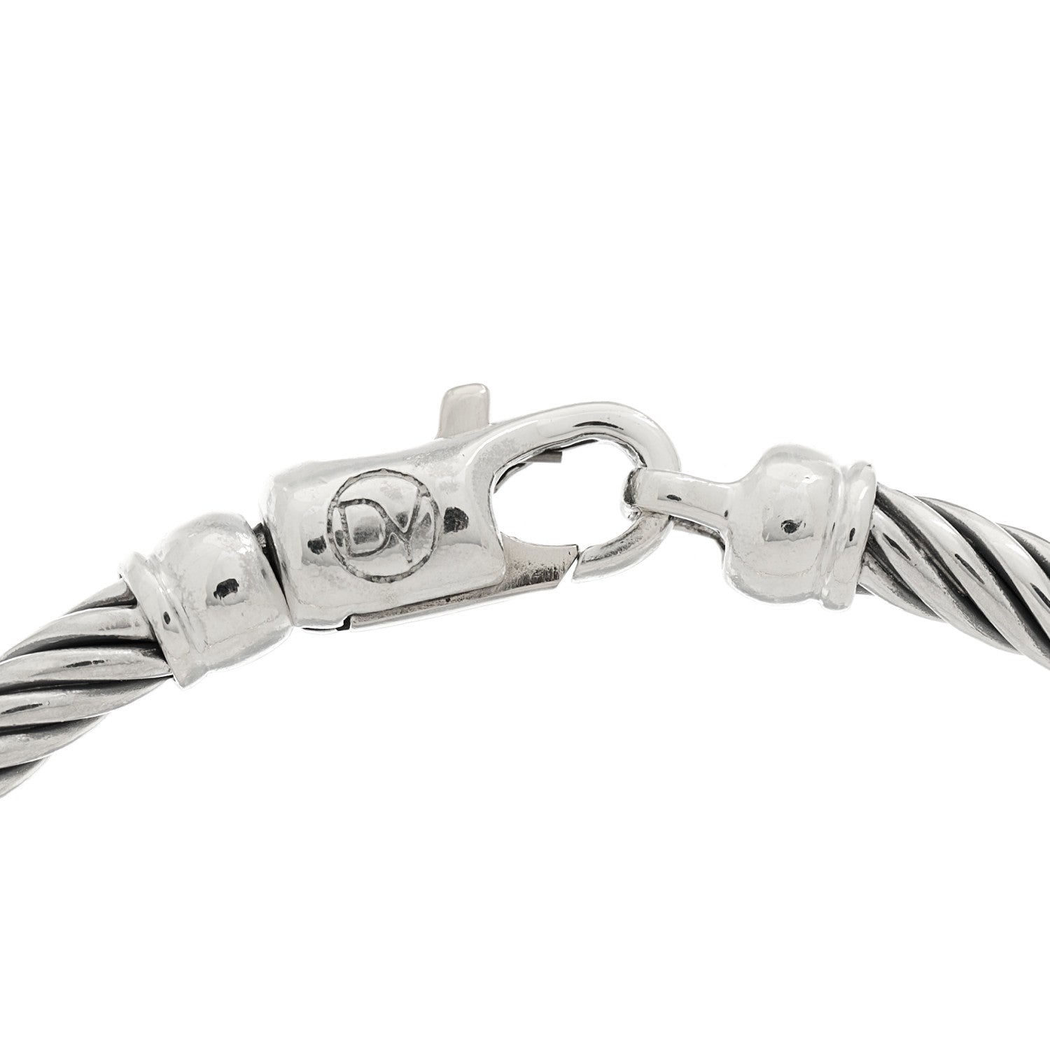 David Yurman Sterling Silver 18K Yellow Gold Diamond 3mm Cable Classics Two Station Bracelet 3 of 3