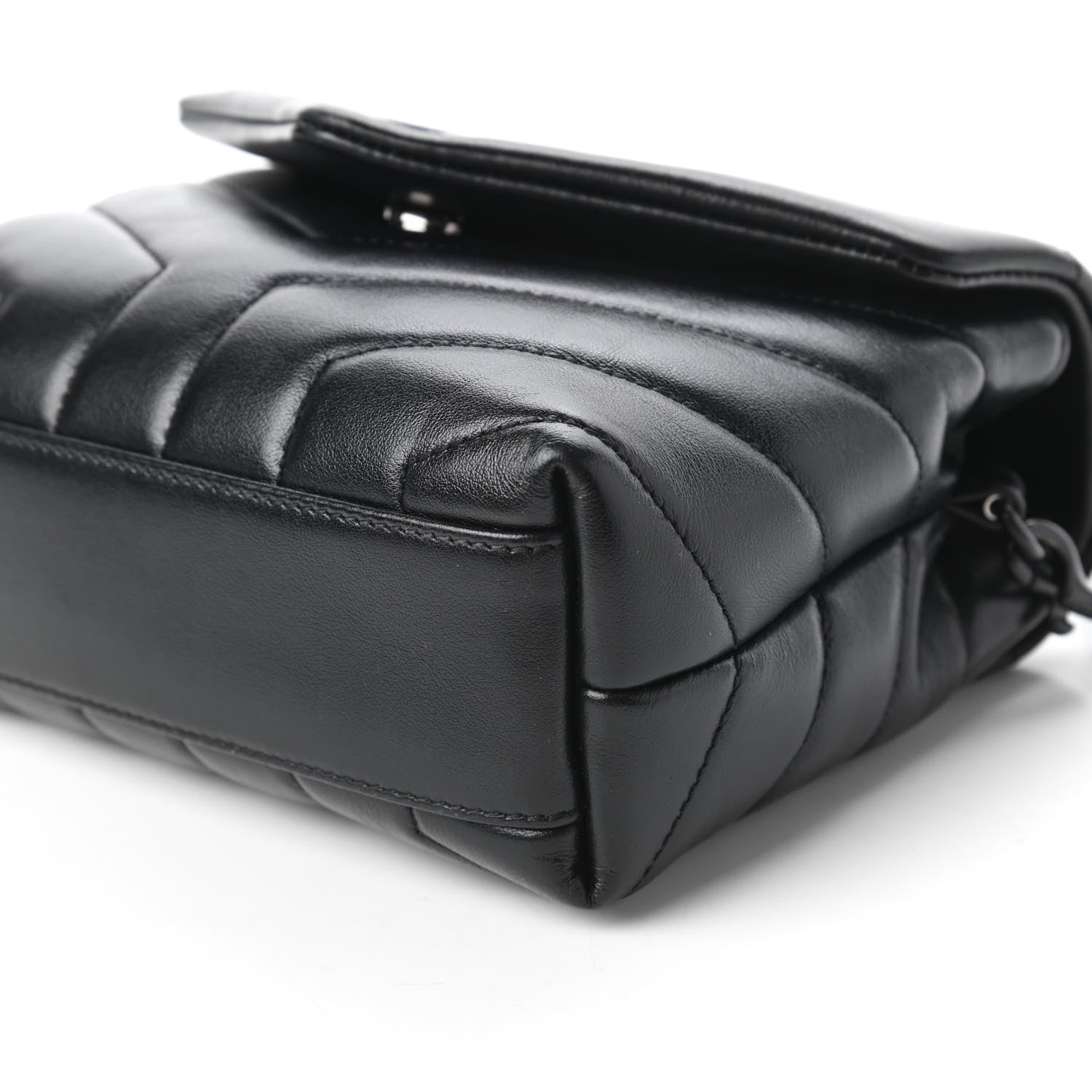 Saint Laurent Calfskin Y Quilted Monogram Toy Loulou Crossbody Bag Black 7 of 10