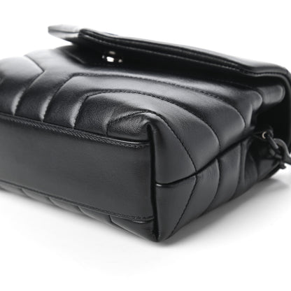 Saint Laurent Calfskin Y Quilted Monogram Toy Loulou Crossbody Bag Black 7 of 10