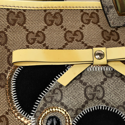 Gucci GG Monogram Patent Oliver Pug Tote Yellow Beige 11 of 12