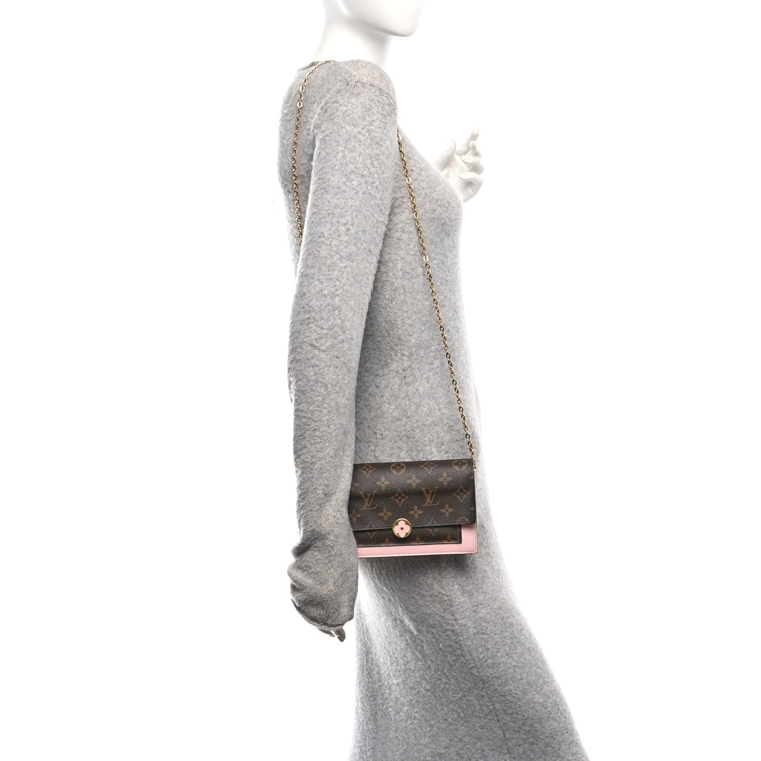 Louis Vuitton Monogram Flore Chain Wallet Rose Ballerine 2 of 9