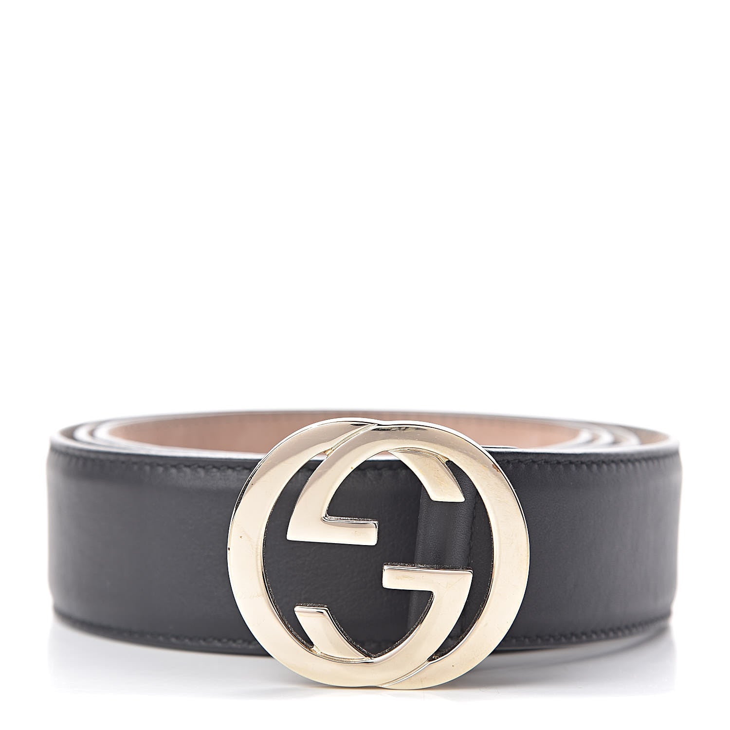 Gucci Calfskin Interlocking G 37mm Belt 105 42 Black 1 of 9