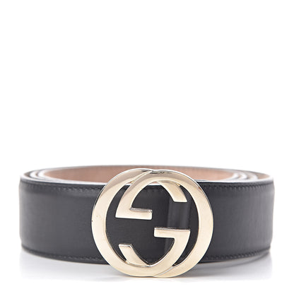 Gucci Calfskin Interlocking G 37mm Belt 105 42 Black 1 of 9
