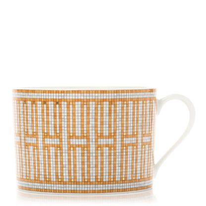 Hermes Porcelain Mosaique Au 24 Gold Breakfast Cup And Saucer Set Of 2 4 of 15