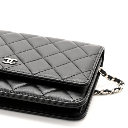 Chanel Lambskin Quilted Wallet On Chain WOC Black 12 of 13