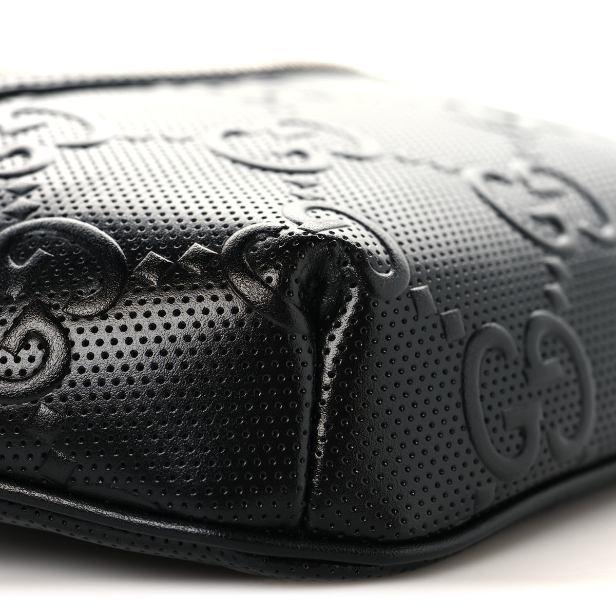 Calfskin GG Tennis Embossed Belt Bag Black