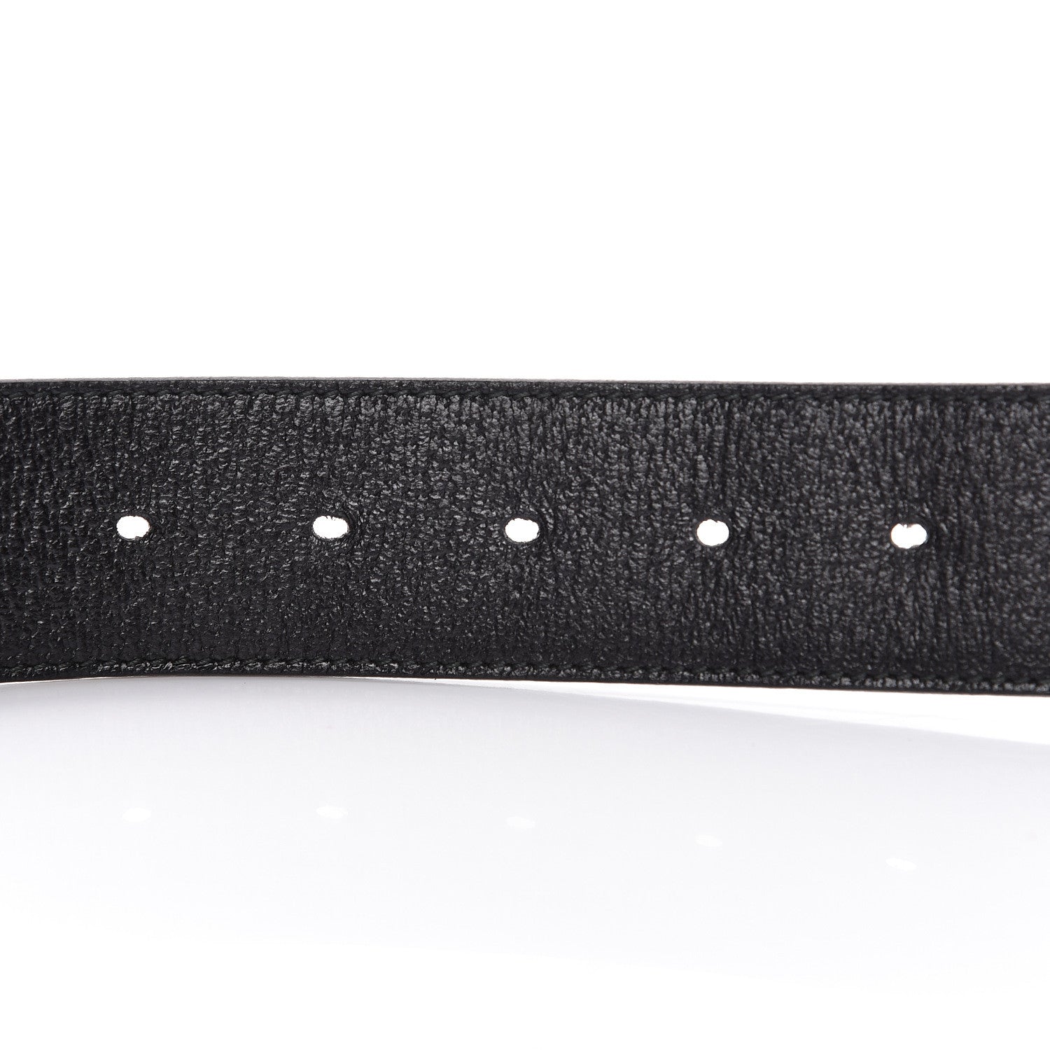 Gucci Textured Dollar Calfskin Nickel Double G 40mm Belt 105 42 Black 5 of 9