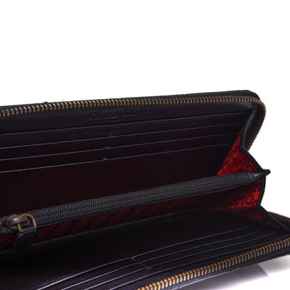 Christian Dior Lambskin Cannage D Continental Zip Wallet Black 5 of 10