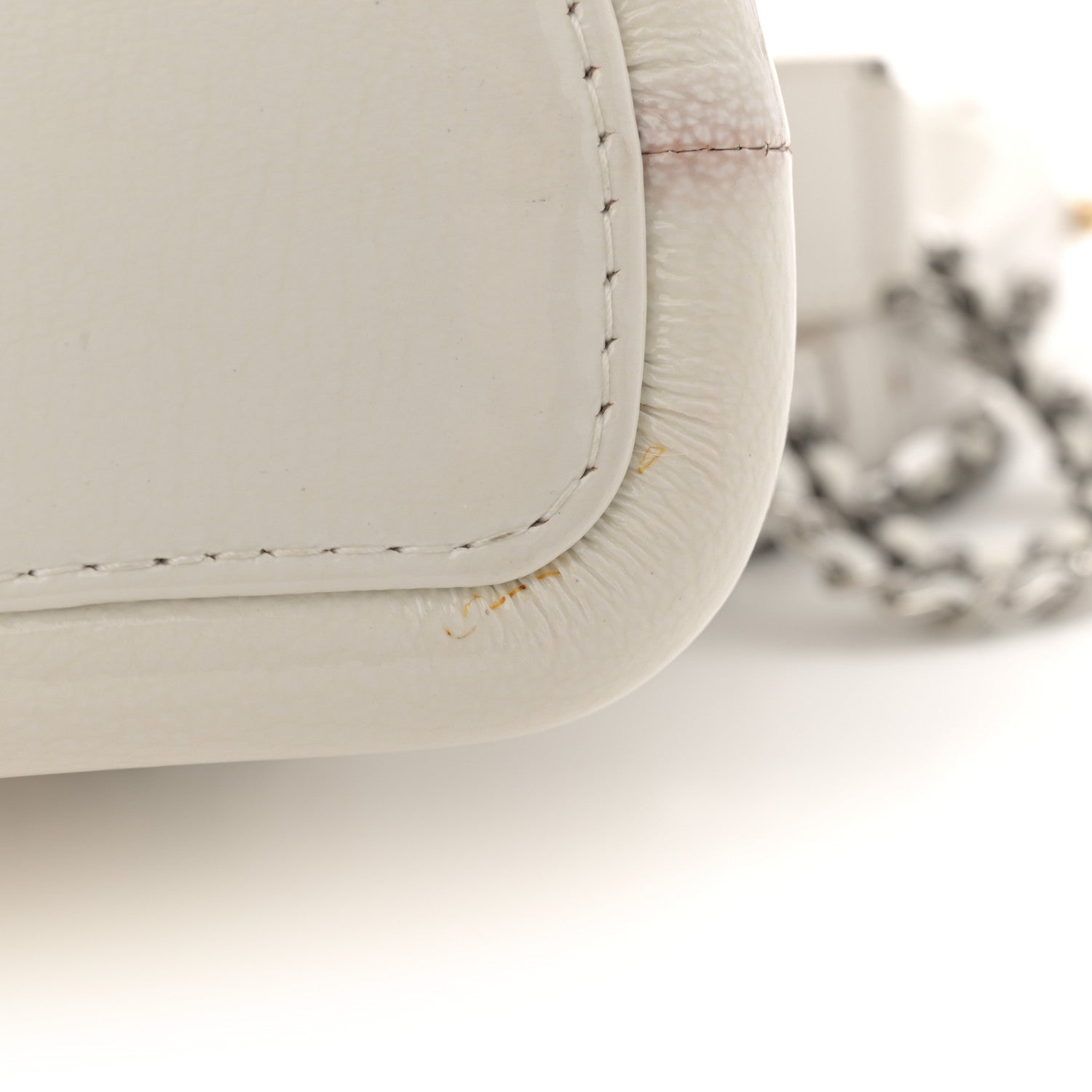 Chanel Patent Goatskin Quilted Small Gabrielle Hobo White 14 of 14