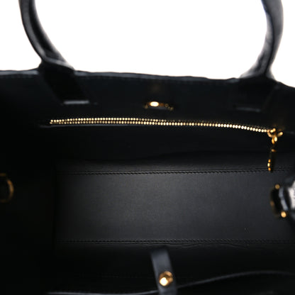 Burberry Crocodile Embossed Calfskin Mini Frances Tote Black 5 of 9