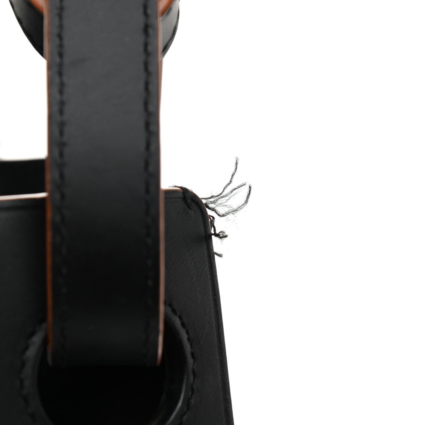 Calfskin Balloon Medium Bucket Bag Black Tan