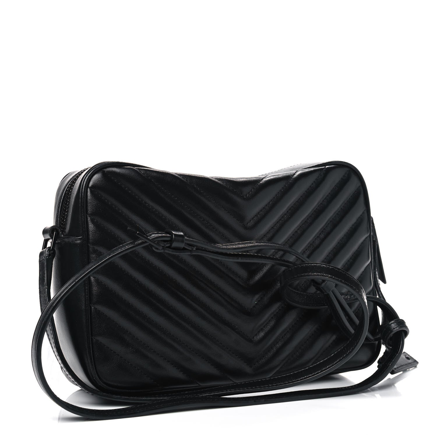 Saint Laurent Calfskin Matelasse Monogram Lou Camera Bag Black 2 of 9