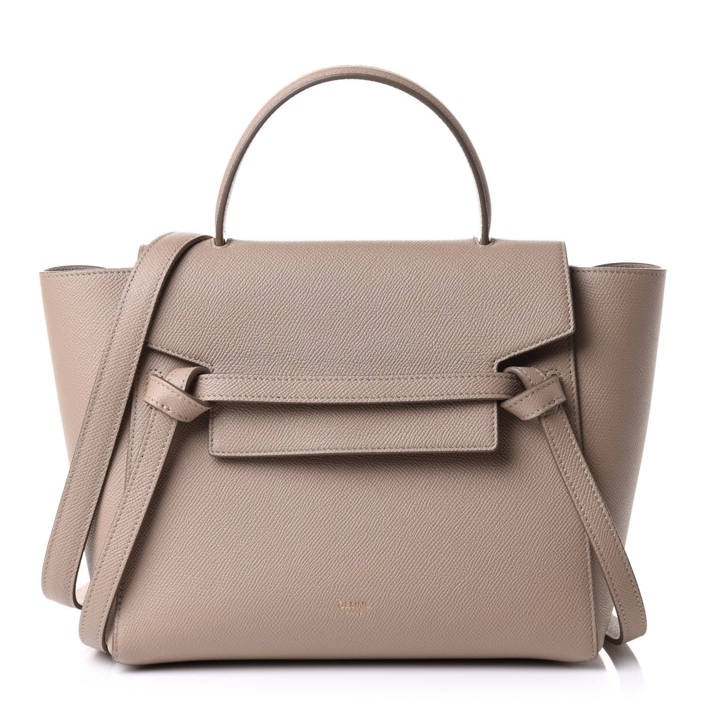 Grained Calfskin Micro Belt Bag Light Taupe