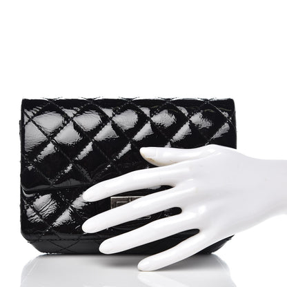 Chanel Patent Quilted Reissue Flap Clutch Bag Black 2 of 8