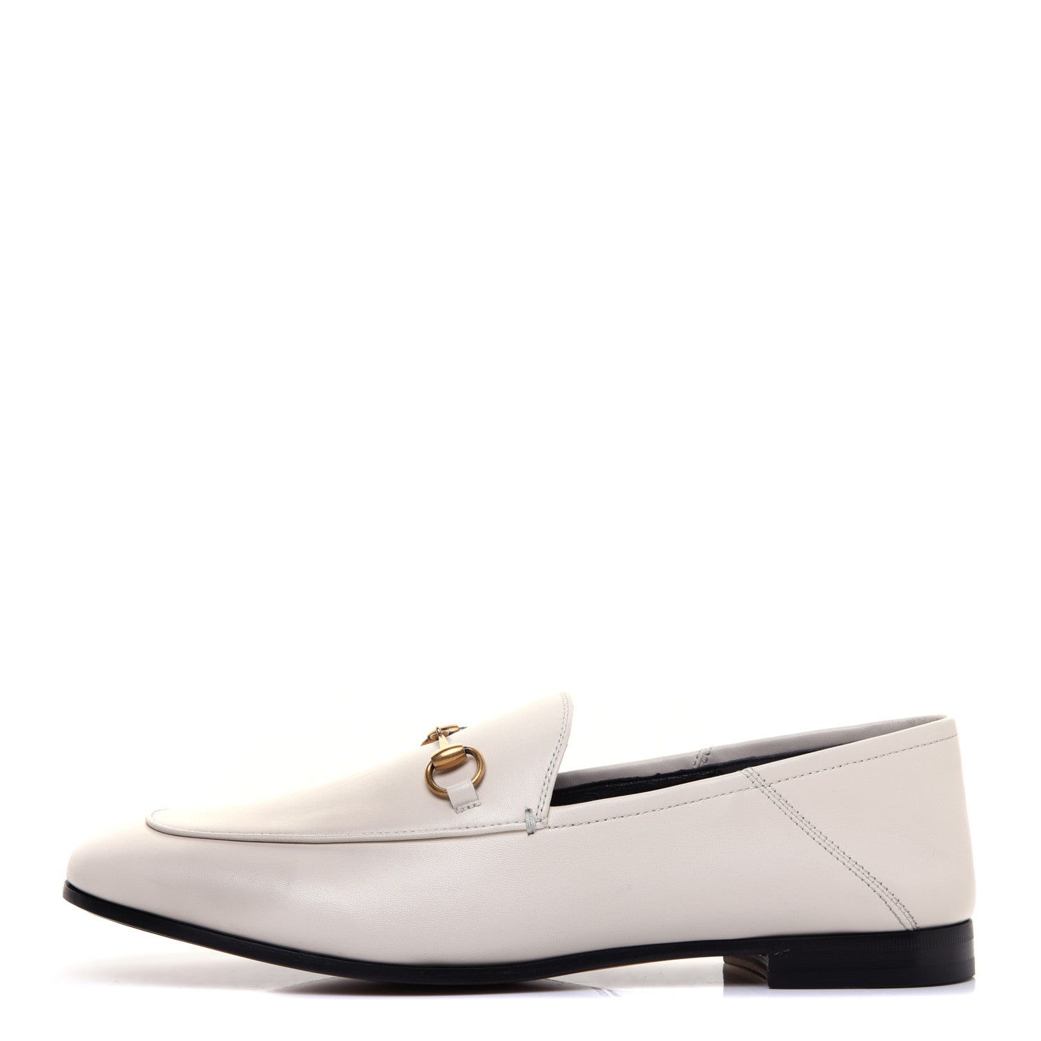 Gucci Lambskin Womens Brixton Horsebit Loafers 41 Mystic White 1 of 9