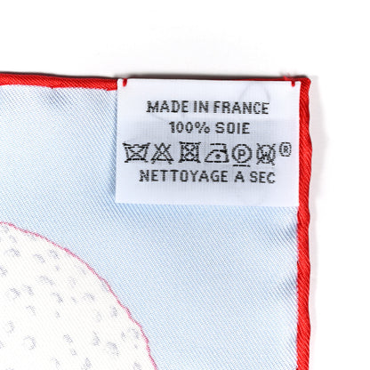 Hermes Silk Cosmographia Universalis Scarf 90 Ciel White Rouge 3 of 6