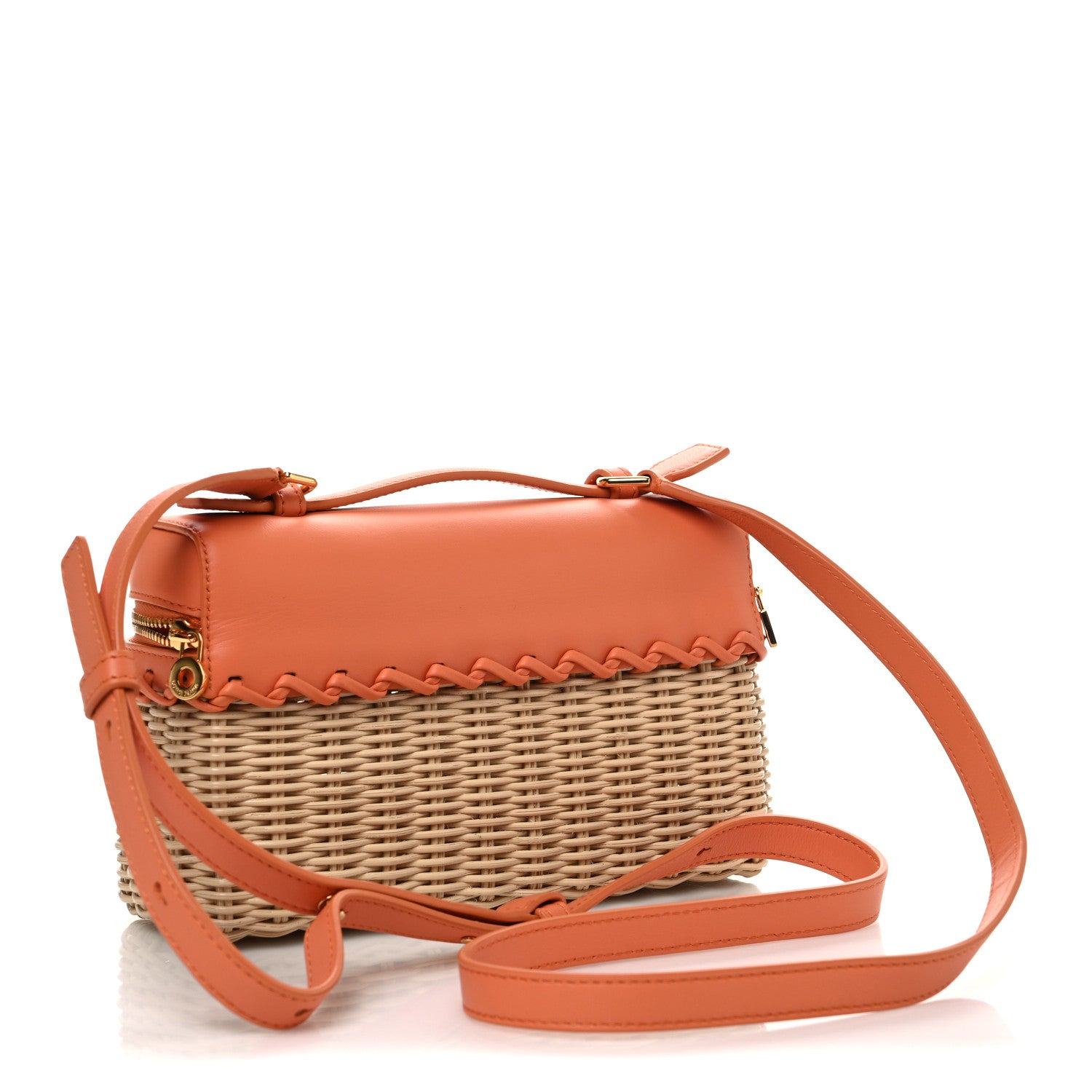 Loro Piana Wicker Calfskin L19 Extra Pocket Pouch Sun Kissed 3 of 9