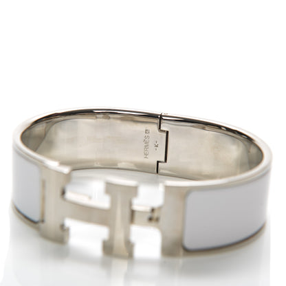 Hermes Enamel Wide Clic Clac H Bracelet GM White 5 of 5