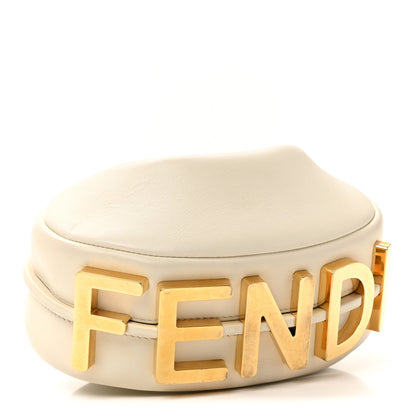 Fendi Vitello Grace Matte Mini Fendigraphy Hobo Bag White Ice 4 of 10