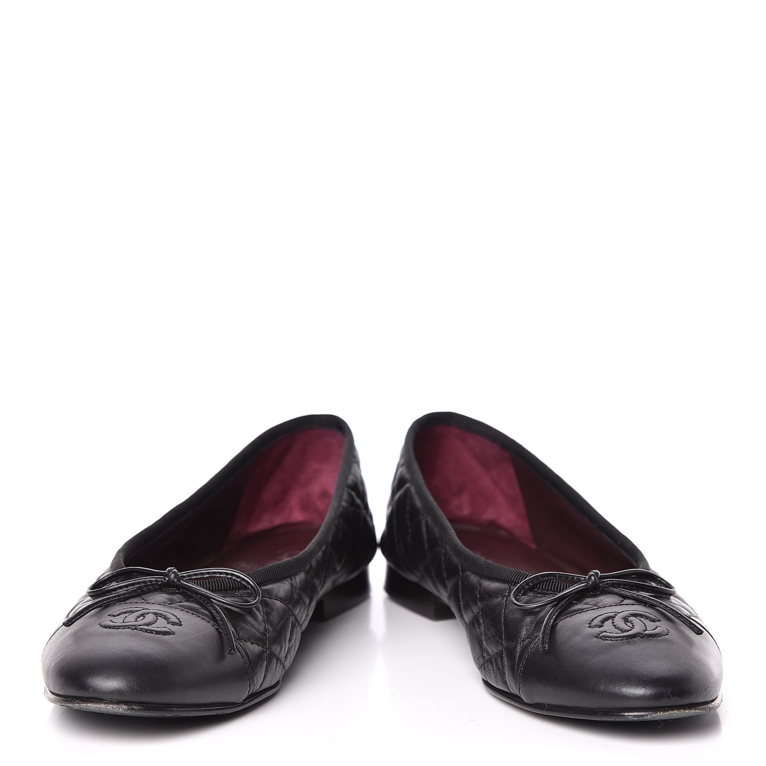 Chanel Aged Calfskin Quilted Cap Toe Ballerina Flats 39.5 Black 5 of 15
