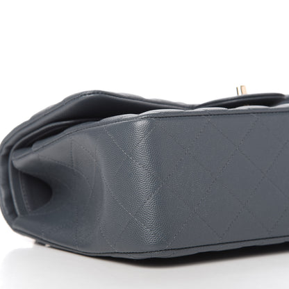 Chanel Caviar Quilted Jumbo Double Flap Dark Grey 6 of 10