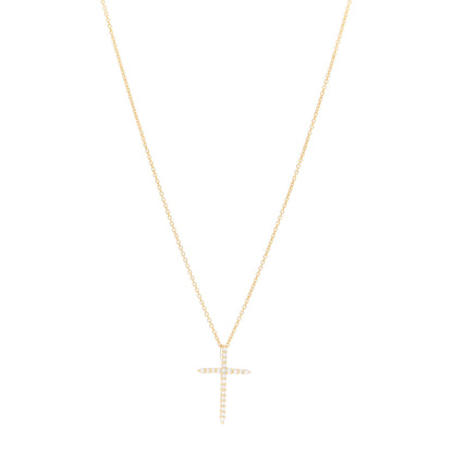 Roberto Coin 18K Yellow Gold .10ct Diamond Cross Pendant Necklace 1 of 5