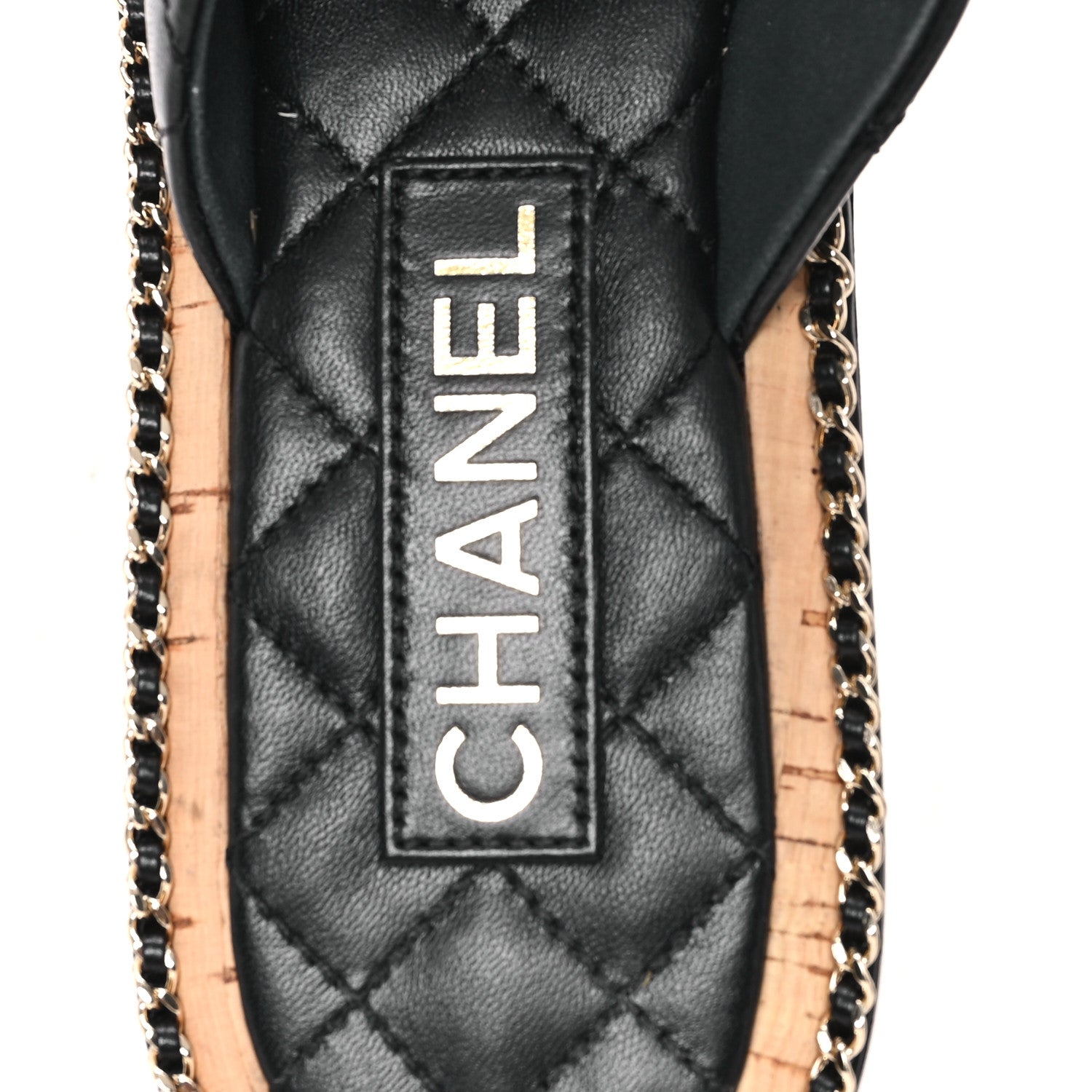 Chanel Lambskin Quilted Chain CC Sandals 39 Black 8 of 10