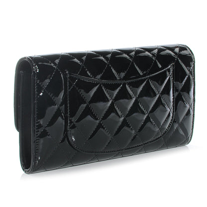 Chanel Patent Quilted Travel Wallet Black 3 of 8