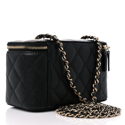Chanel Caviar Quilted Small Vanity Case With Chain Black 2 of 12