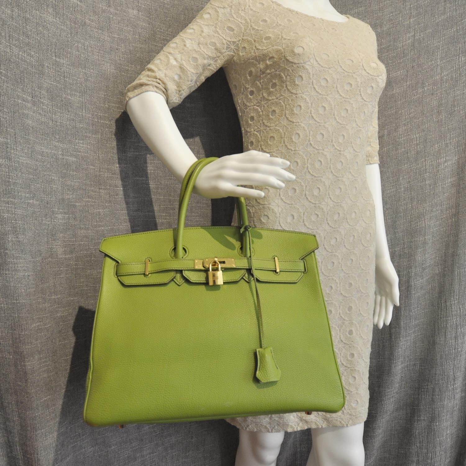 Hermes Togo Birkin 35 Vert Anis 2 of 8