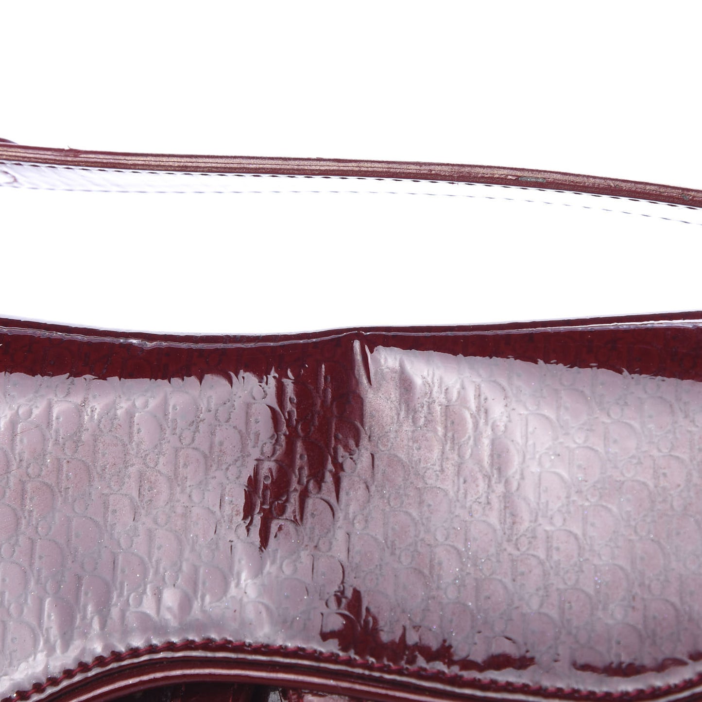 Patent Diorissimo Double Saddle Bag Dark Red