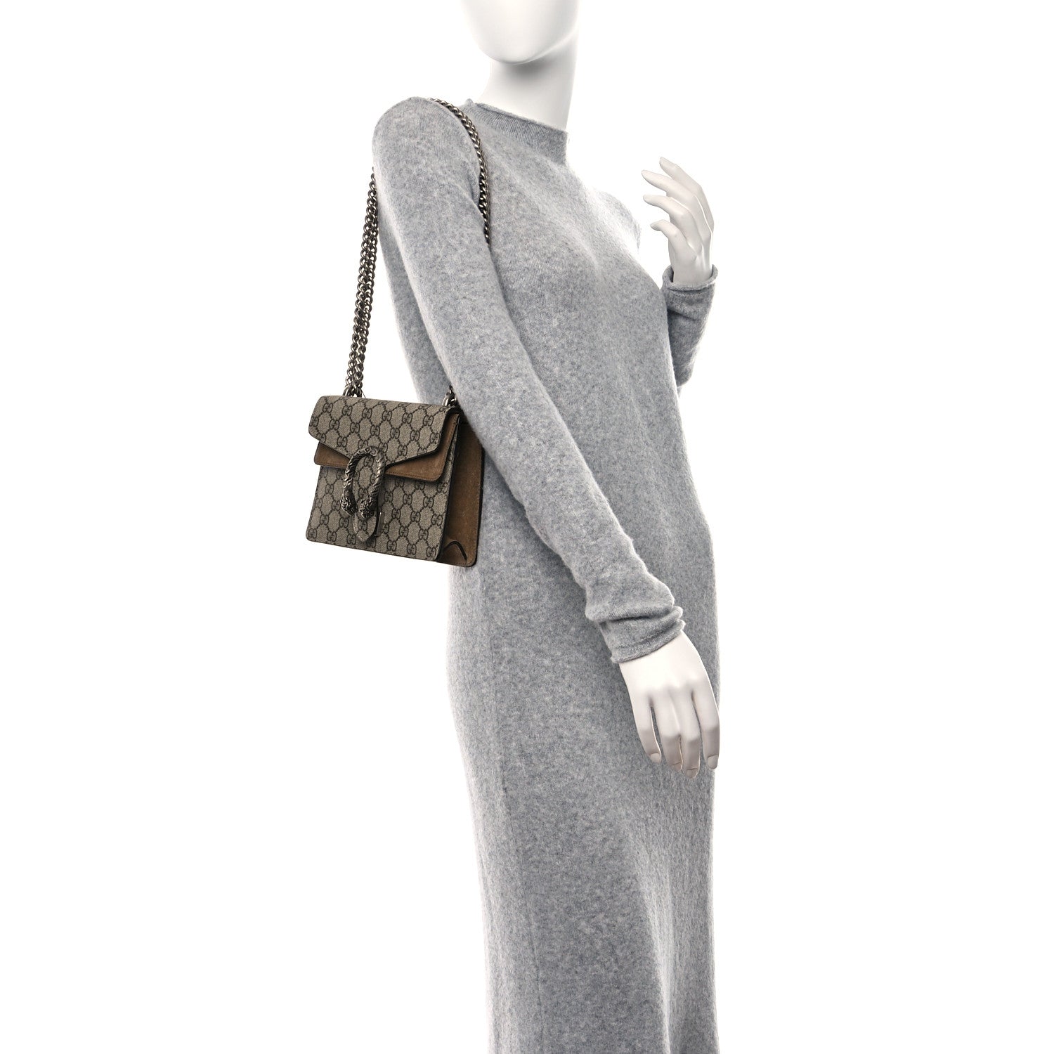 Gucci GG Supreme Monogram Mini Dionysus Shoulder Bag Taupe 2 of 11