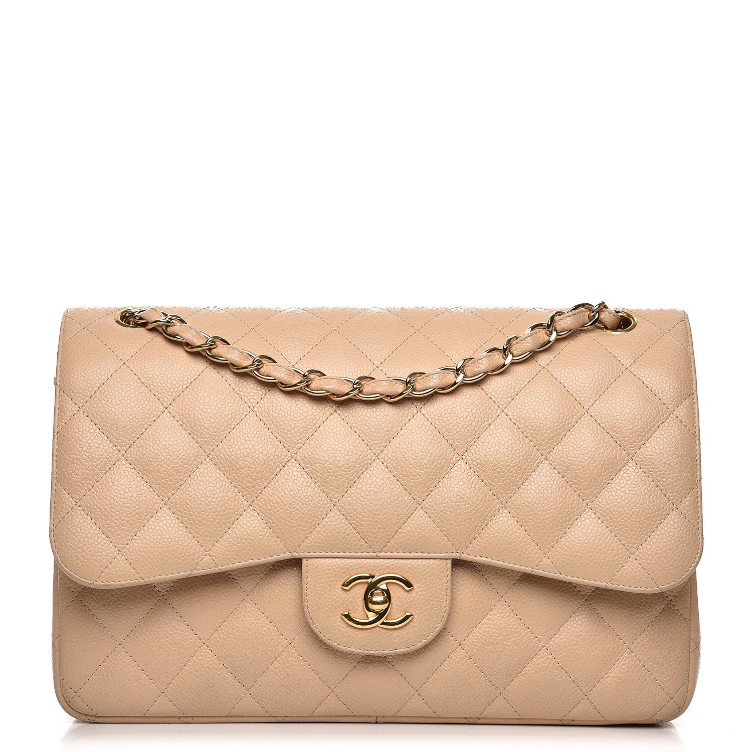Chanel Caviar Quilted Jumbo Double Flap Beige Clair 1 of 10