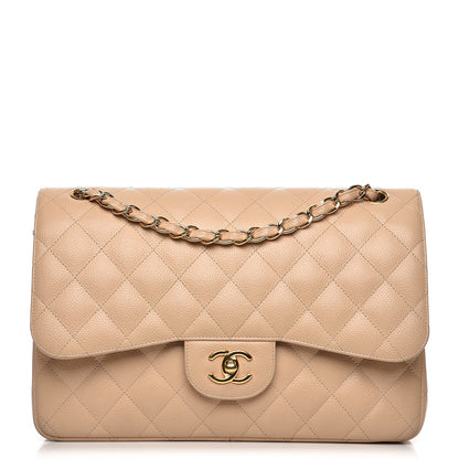 Chanel Caviar Quilted Jumbo Double Flap Beige Clair 1 of 10