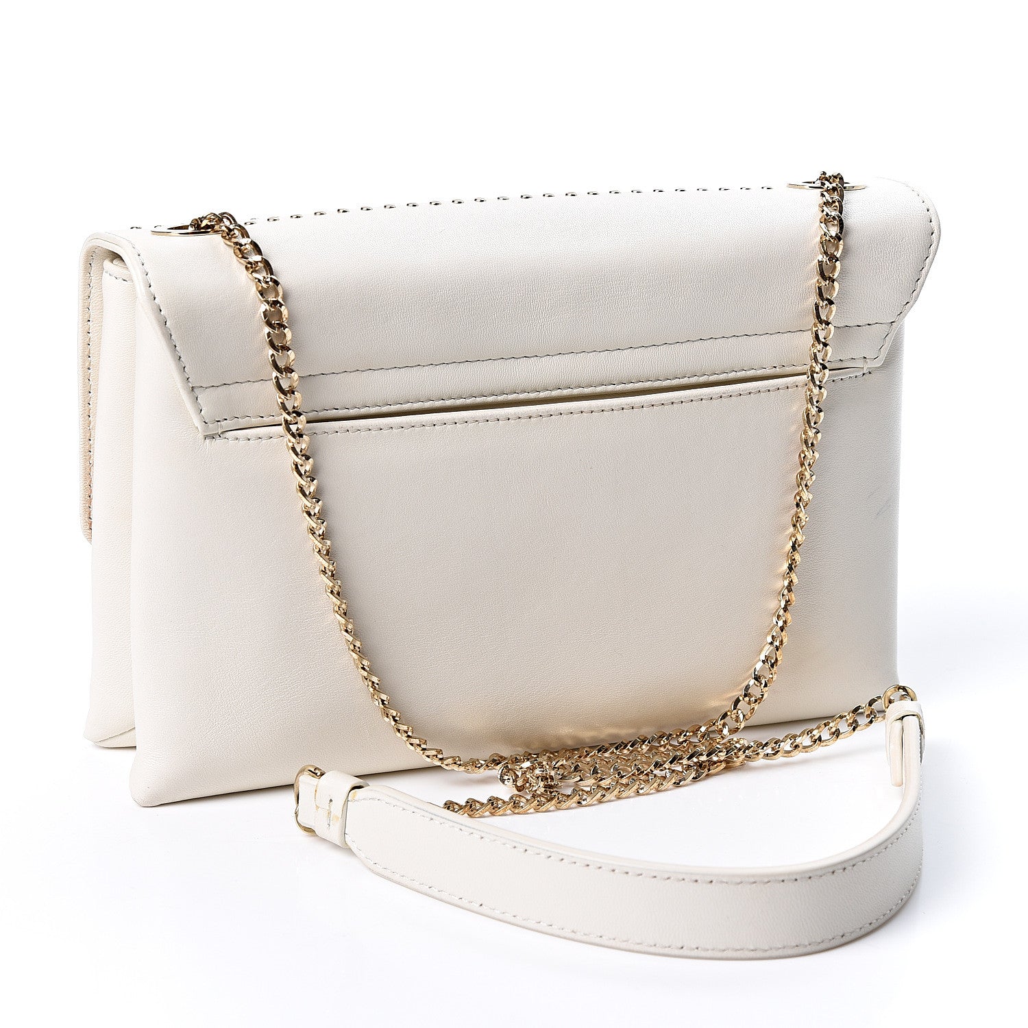 Lanvin Lambskin Studded Mini Sugar Flap Shoulder Bag White 2 of 12