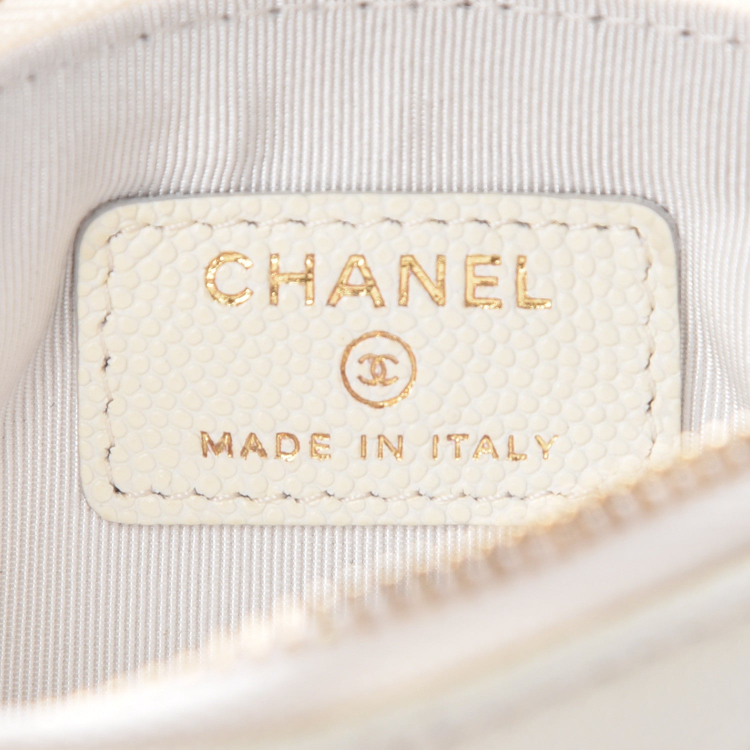 Chanel Caviar Quilted Small Cosmetic Case White 6 of 12