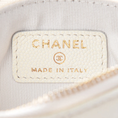 Chanel Caviar Quilted Small Cosmetic Case White 6 of 12