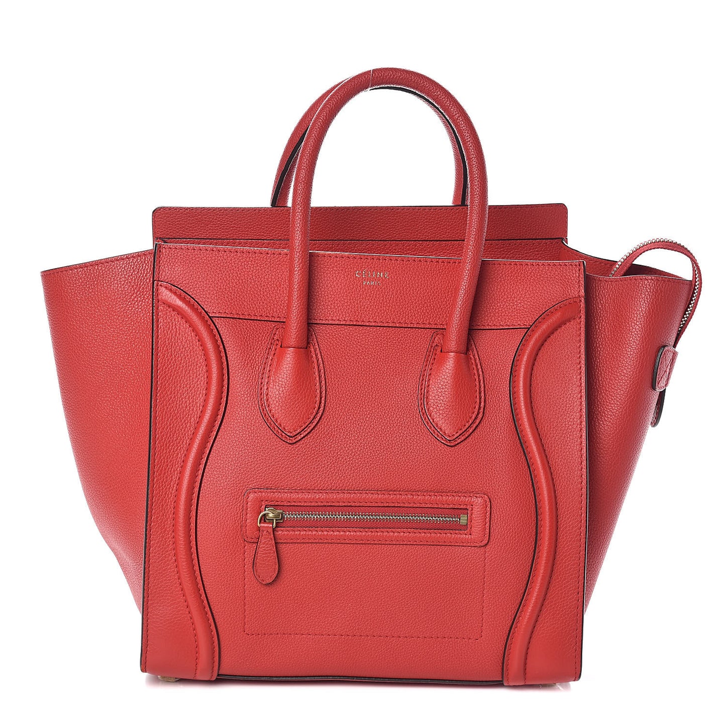 Drummed Calfskin Mini Luggage Coquelicot