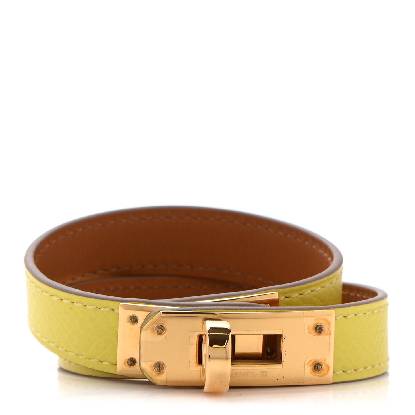 Epsom Kelly Double Tour Bracelet XS Lime