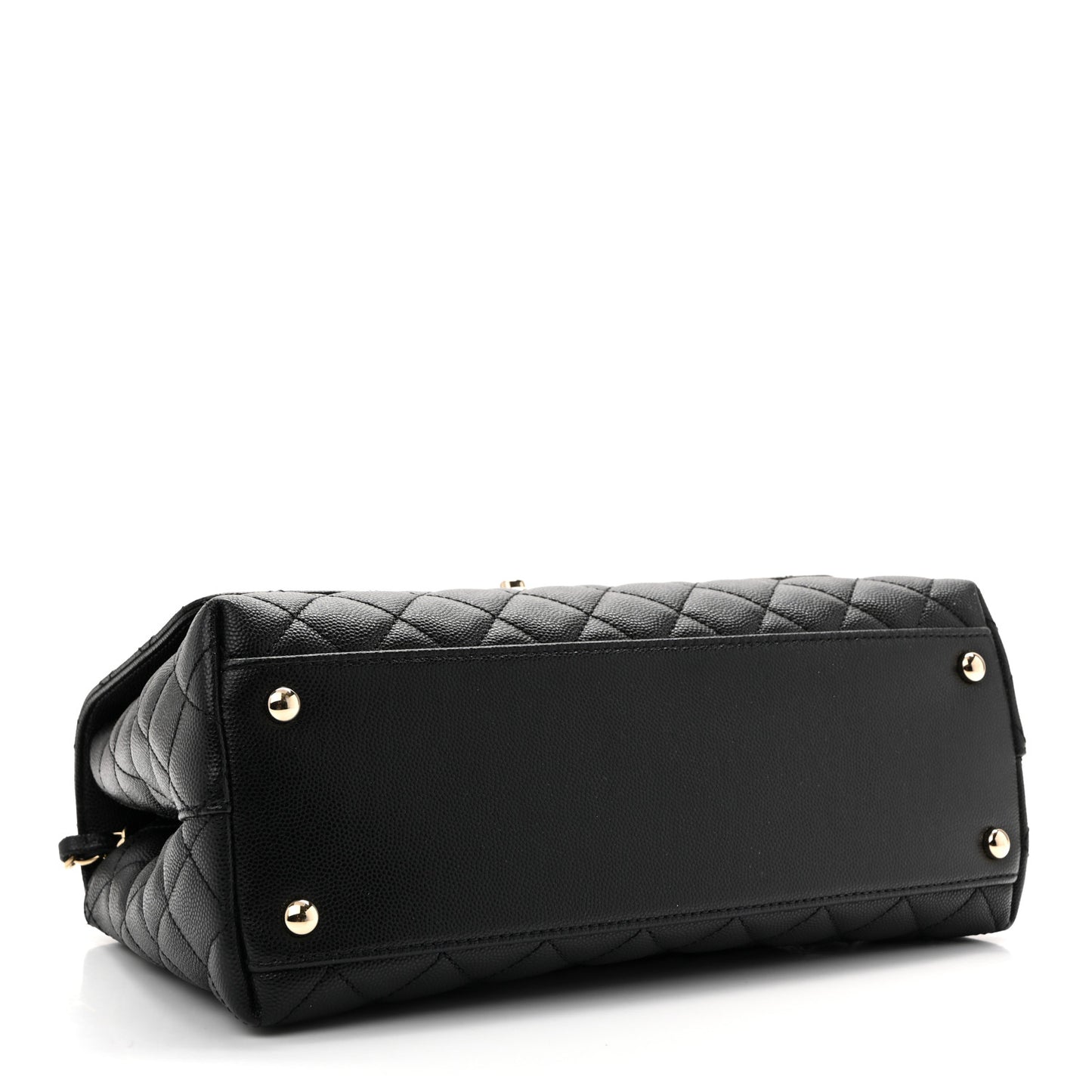 Caviar Quilted Small Coco Handle Flap Black