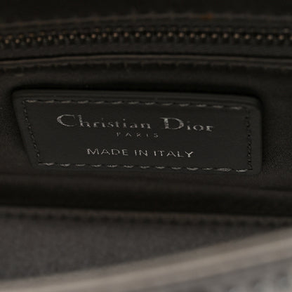 Christian Dior Satin Crystal Cannage Mini Lady Dior Gray 6 of 9