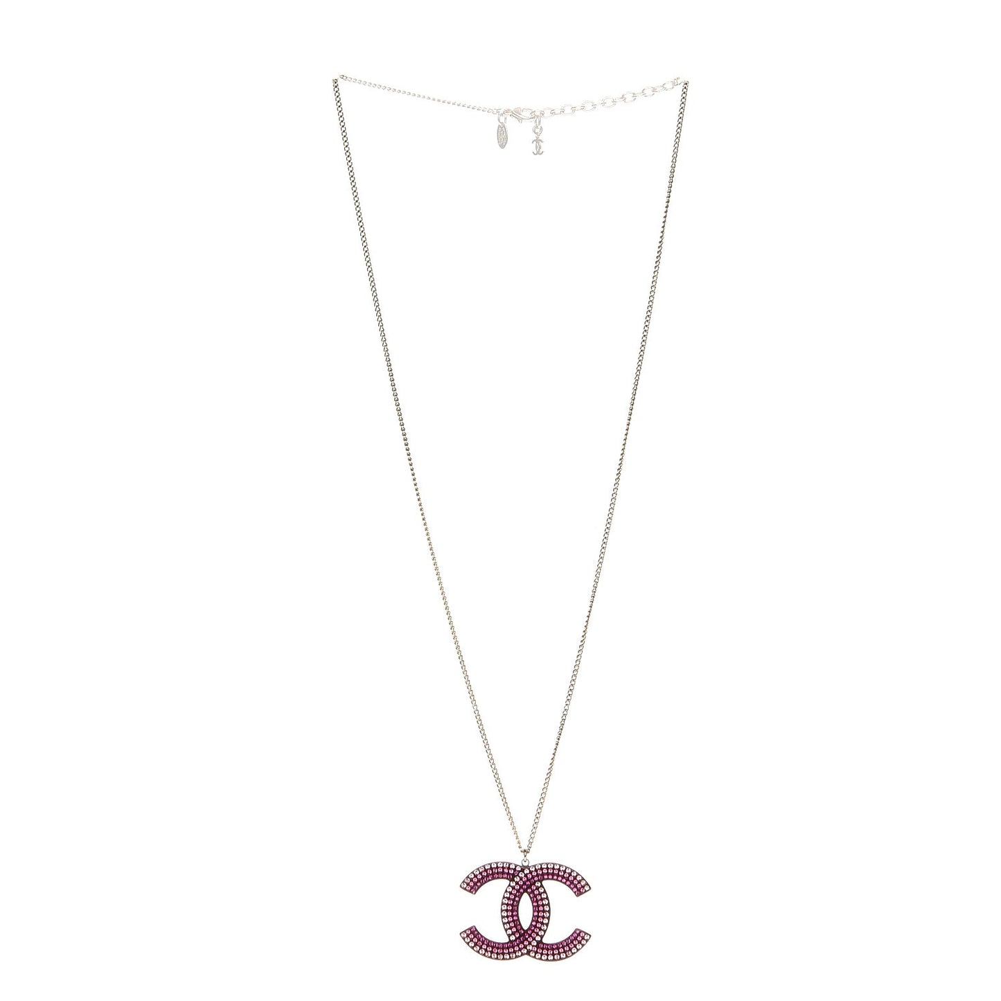 Resin Crystal CC Necklace Purple Pink