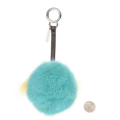 Fendi Shiny Nappa Mink Fox Fur Crystal QuTweet Dazzling Bag Bug Charm Bordeaux Seashell Multicolor 2 of 6