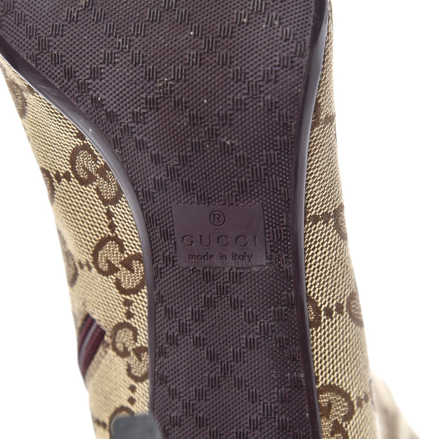 Gucci Monogram Womens Tall Boots 40 Beige Ebony 6 of 6