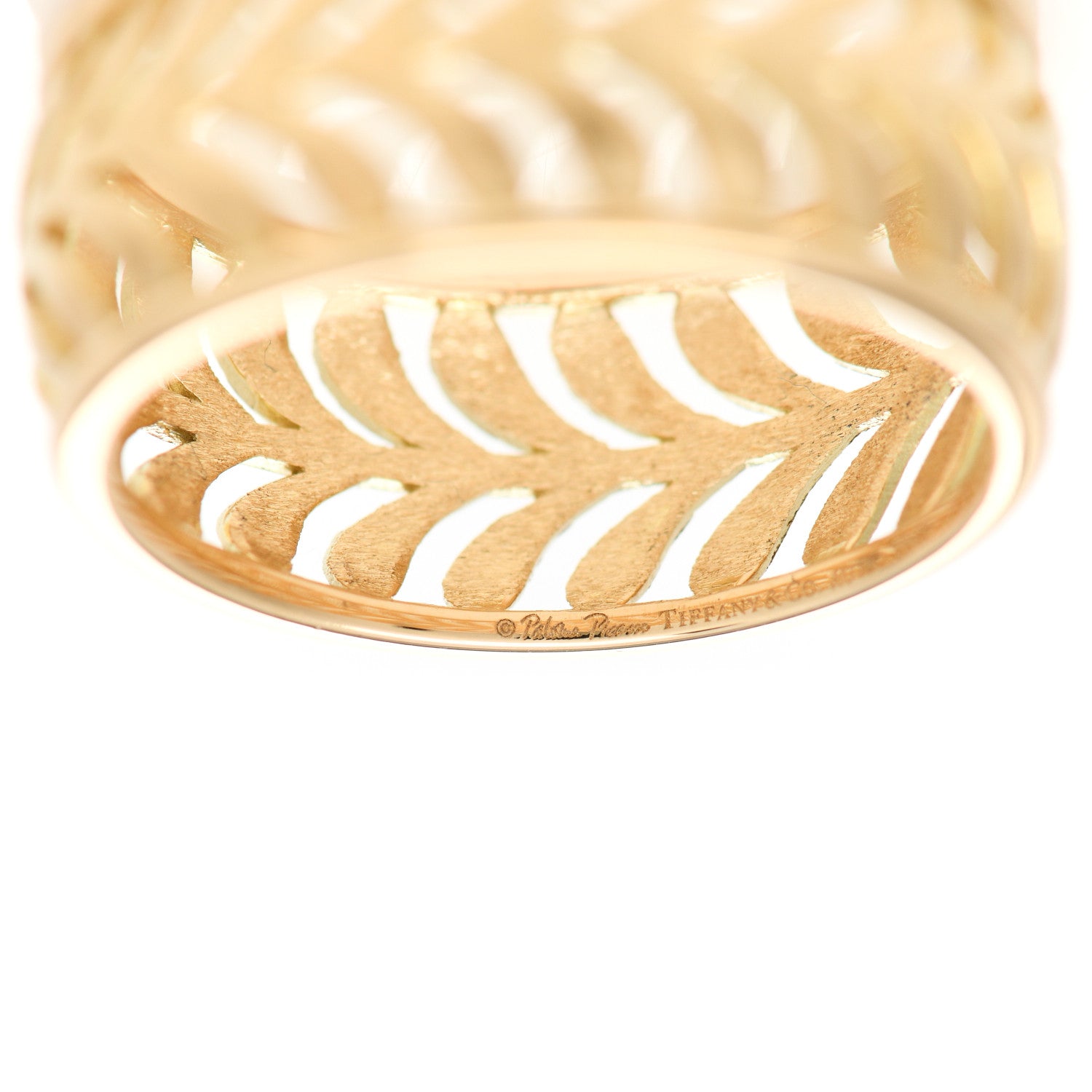 Tiffany 18K Yellow Gold Paloma Picasso Villa Palm Ring 54 7 4 of 7