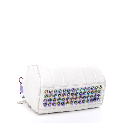 Alexander Wang Pebbled Lambskin Rockie White Iridescent Hardware 3 of 8